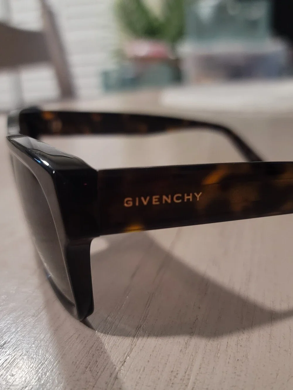Givenchy Men's Tortoiseshell Sunglasses with Gold Logo